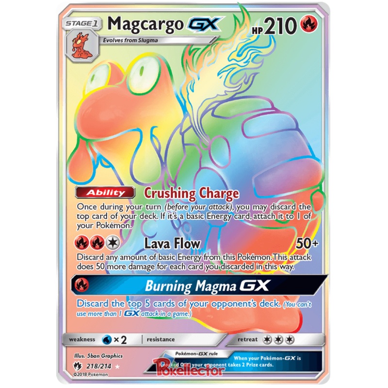 Pokemon Card Lost Thunder 218/214 Magcargo GX Hyper Rare *MINT*