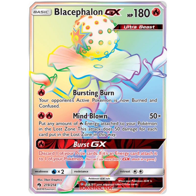 Pokemon Card Lost Thunder 219/214 Blacephalon GX Hyper Rare *MINT*
