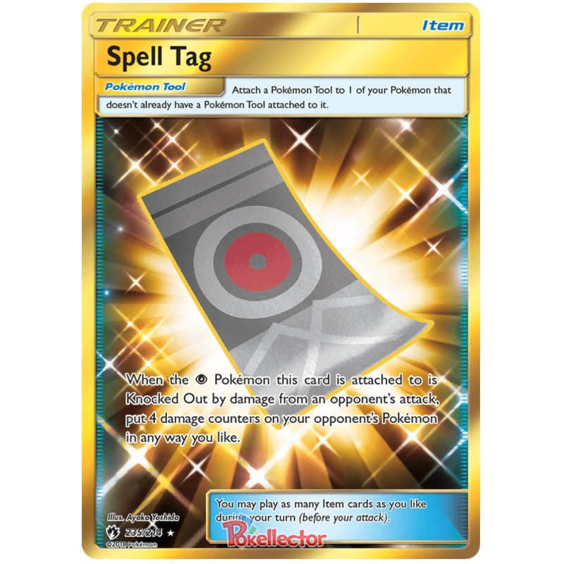 Pokemon Card Lost Thunder 235/214 Spell Tag Item Secret Rare *MINT*