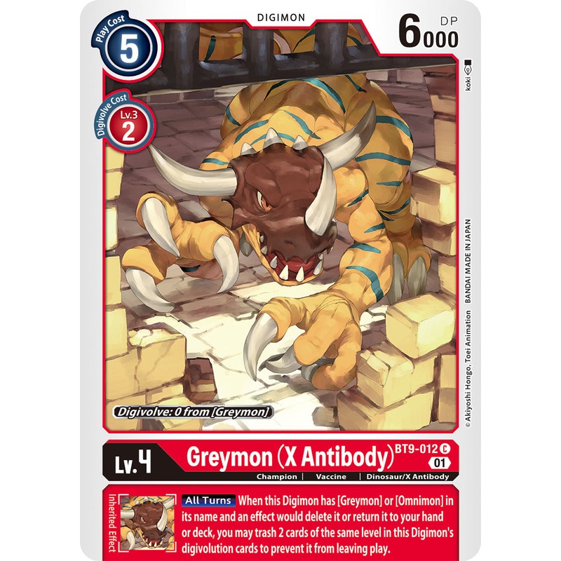Digimon Card X Record Greymon (X Antibody) BT9-012 C