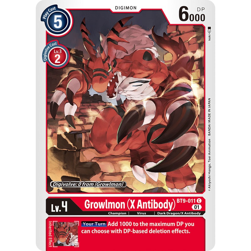 Digimon Card X Record Growlmon (X Antibody) BT9-011 C