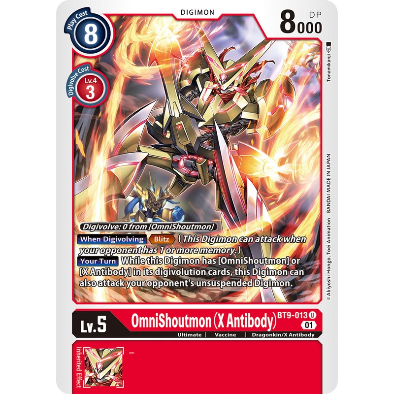 Digimon Card X Record OmniShoutmon (X Antibody) BT9-013 U