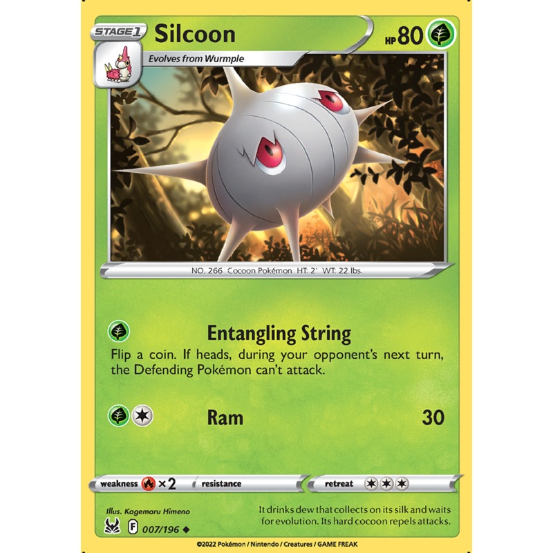 Pokemon Card Lost Origin 007/196 7/196 Silcoon Uncommon *MINT*