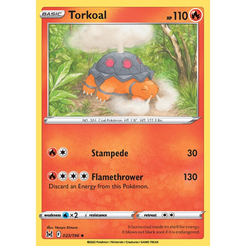 Pokemon Card Lost Origin 023/196 23/196 Torkoal Uncommon *MINT*