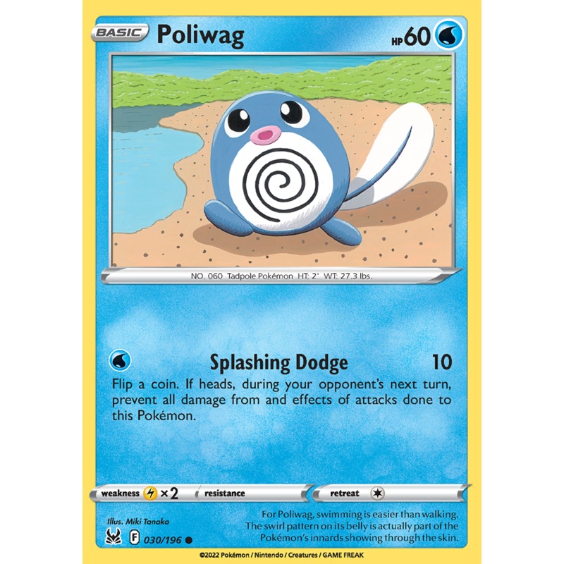 Pokemon Card Lost Origin 030/196 30/196 Poliwag Common *MINT*