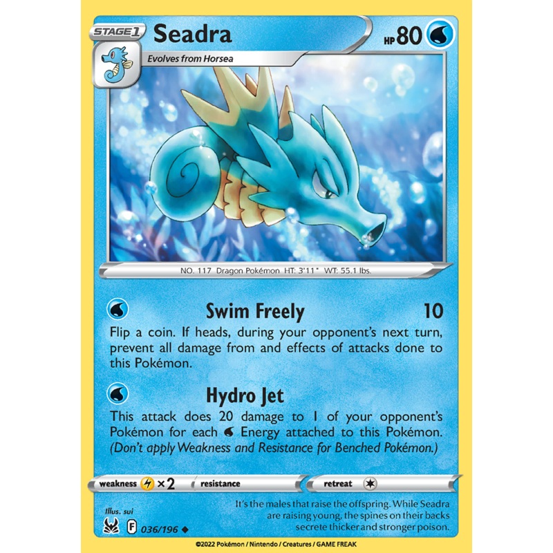 Pokemon Card Lost Origin 036/196 36/196 Seadra Uncommon *MINT*