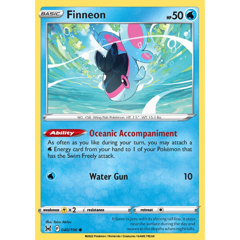 Pokemon Card Lost Origin 040/196 40/196 Finneon Common *MINT*