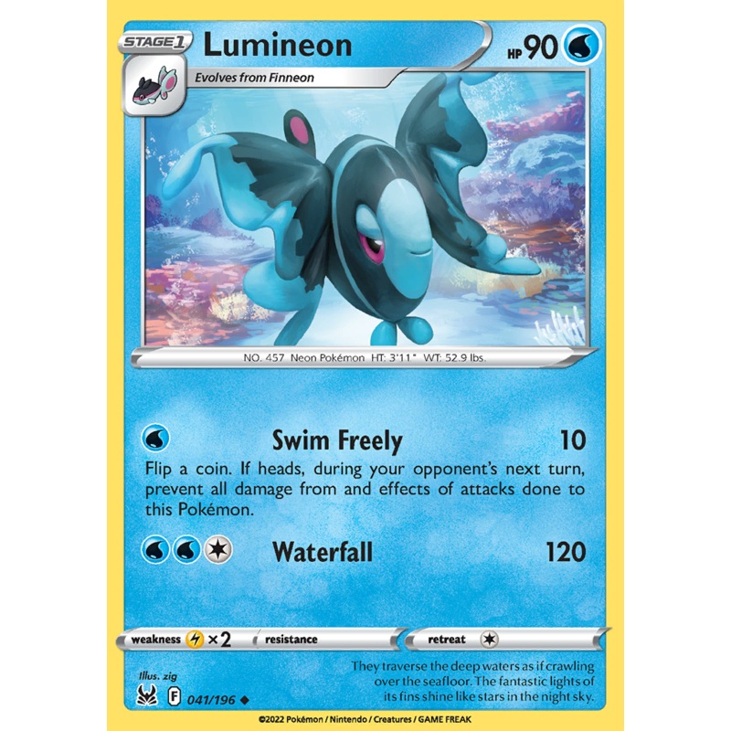 Pokemon Card Lost Origin 041/196 41/196 Lumineon Uncommon *MINT*