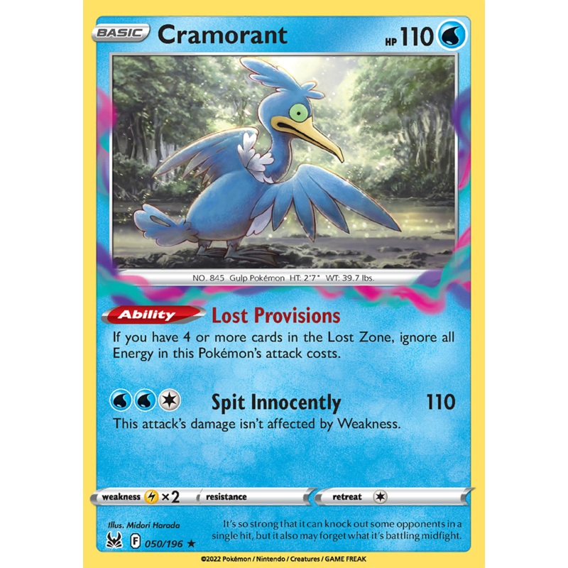 Pokemon Card Lost Origin 050/196 50/196 Cramorant Rare *MINT*