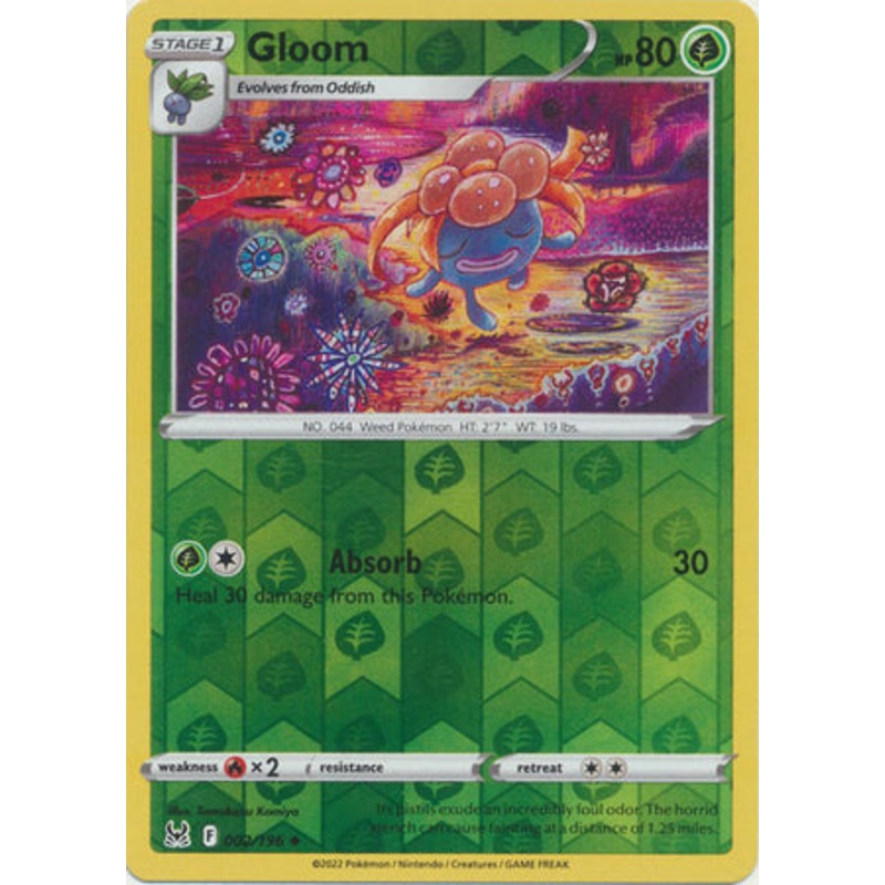 Pokemon Card Lost Origin 002/196 2/196 Gloom Reverse Holo Uncommon *MINT*