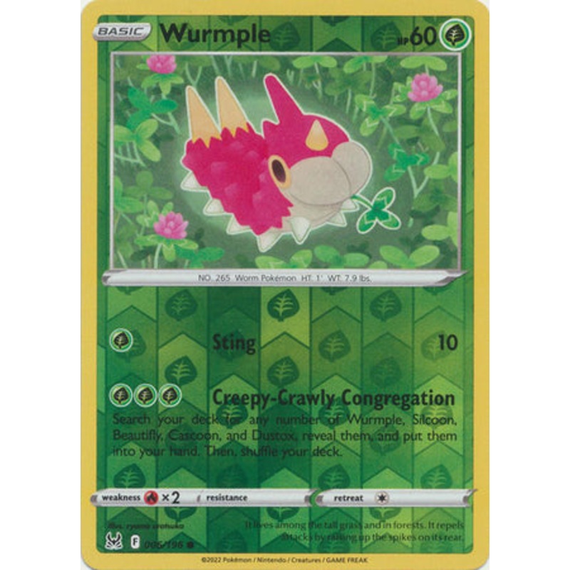 Pokemon Card Lost Origin 006/196 6/196 Wurmple Reverse Holo Common *MINT*