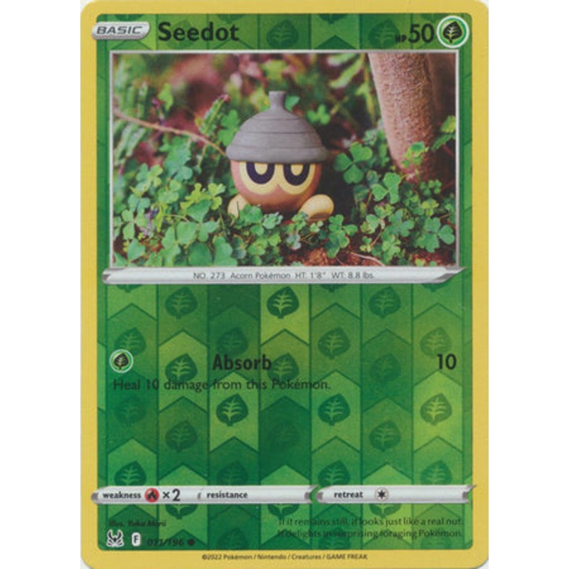 Pokemon Card Lost Origin 011/196 11/196 Seedot Reverse Holo Common *MINT*