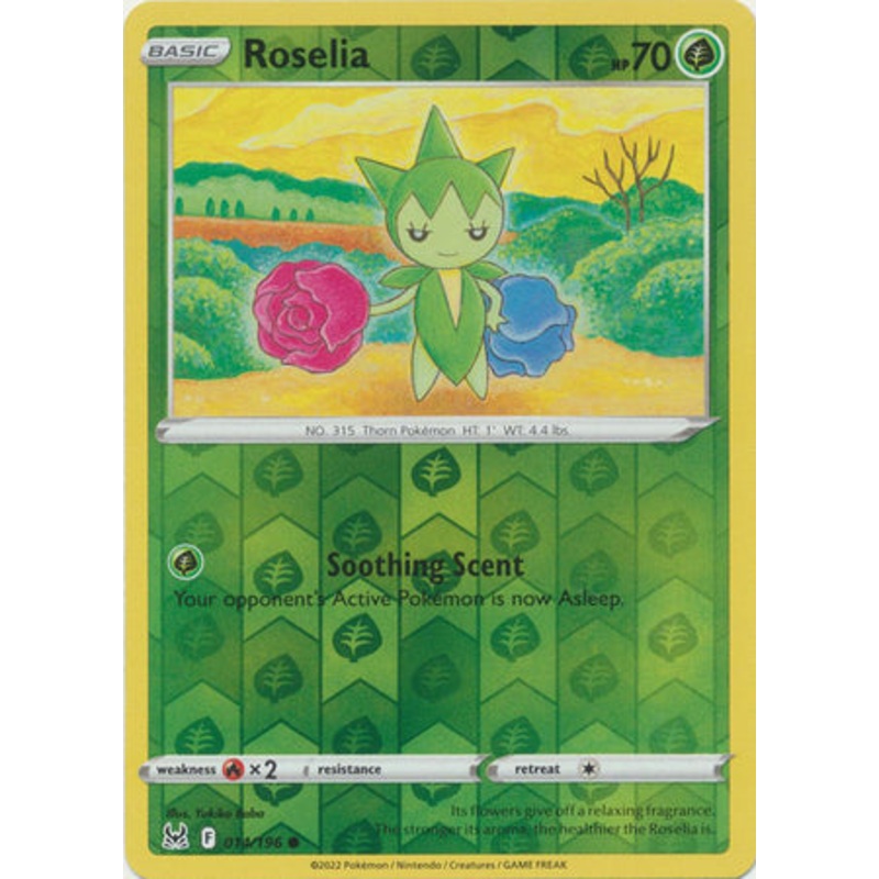 Pokemon Card Lost Origin 014/196 14/196 Roselia Reverse Holo Common *MINT*