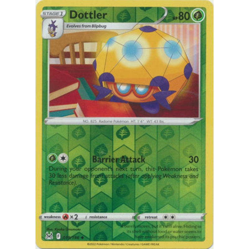 Pokemon Card Lost Origin 019/196 19/196 Dottler Reverse Holo Uncommon *MINT*