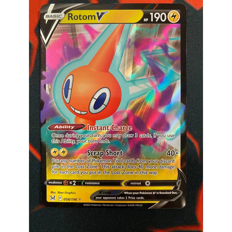 Pokemon Card Lost Origin 058/196 58/196 Rotom V Ultra Rare *MINT*