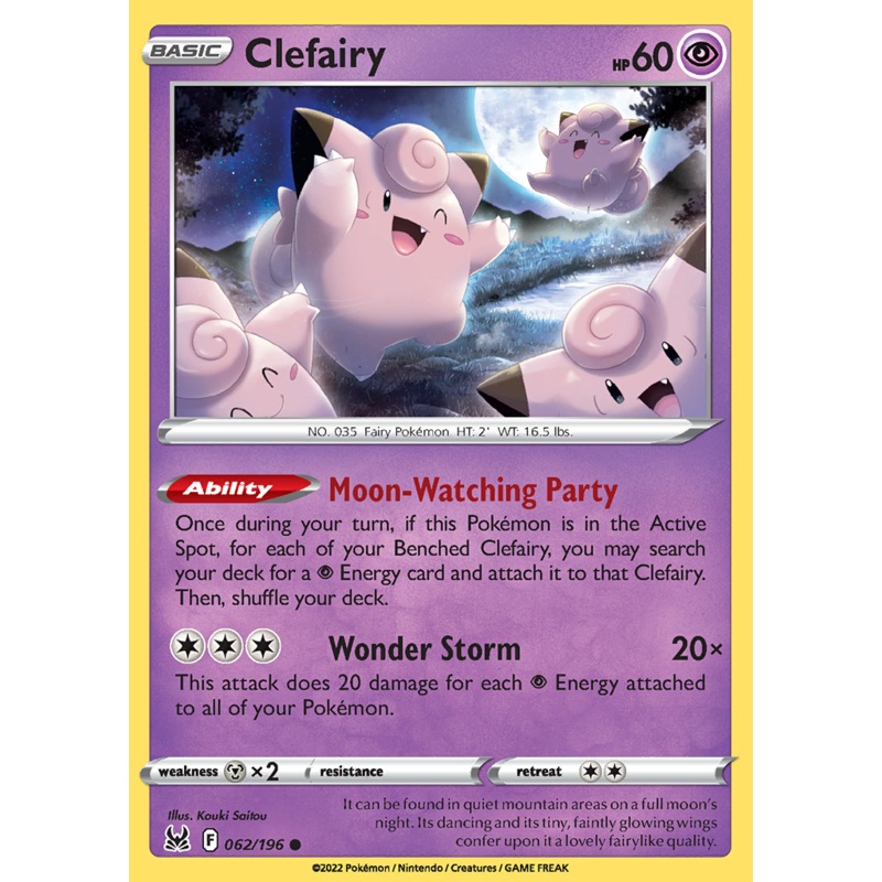 Pokemon Card Lost Origin 062/196 62/196 Clefairy Common *MINT*