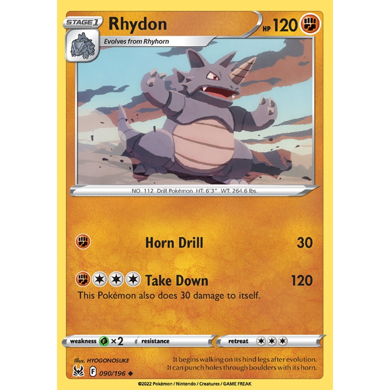Pokemon Card Lost Origin 090/196 90/196 Rhydon Uncommon *MINT*