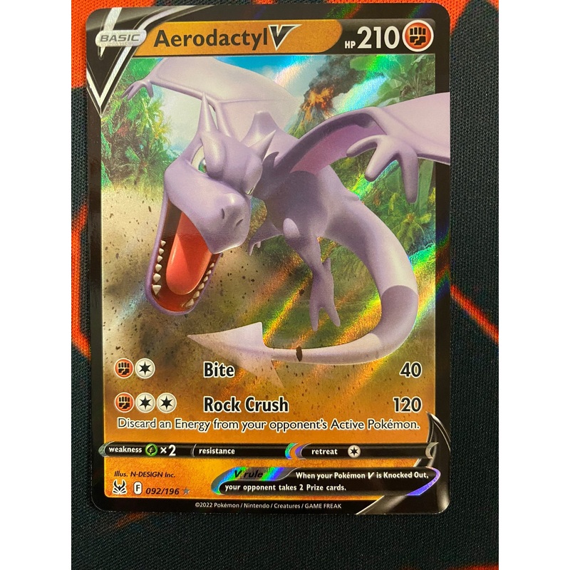 Pokemon Card Lost Origin 092/196 92/196 Aerodactyl V Ultra Rare *MINT*