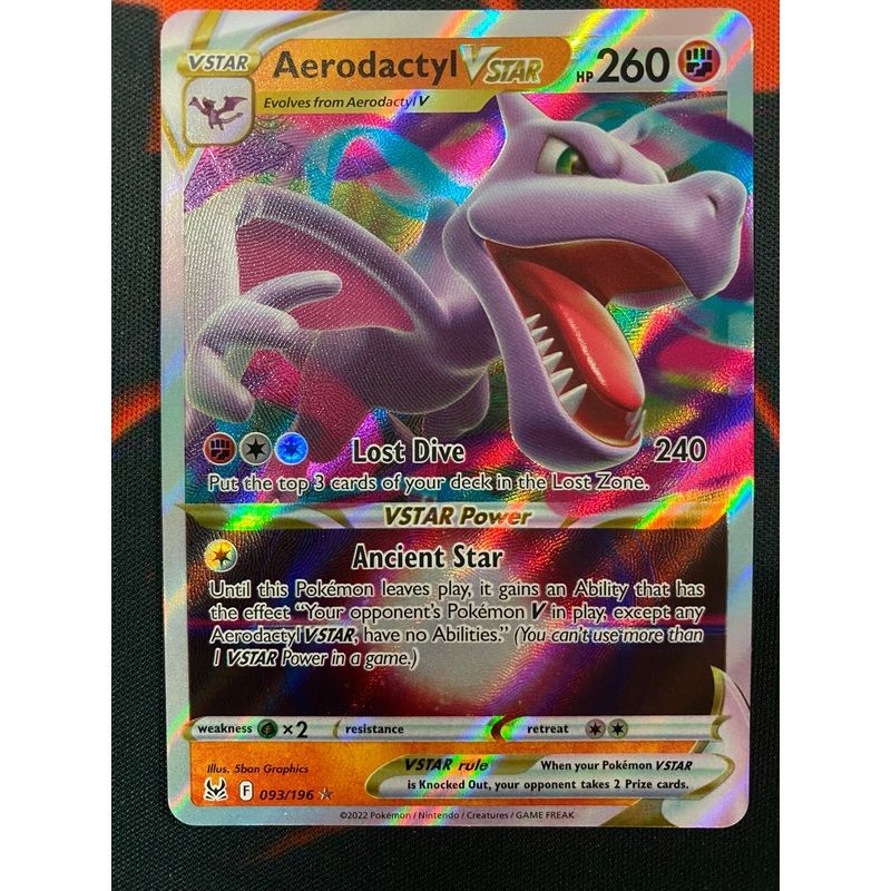 Pokemon Card Lost Origin 093/196 93/196 Aerodactyl VSTAR Ultra Rare *MINT*