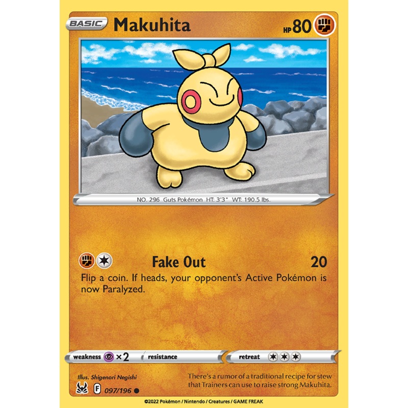 Pokemon Card Lost Origin 097/196 97/196 Makuhita Common *MINT*