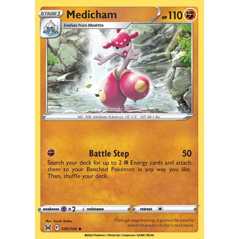 Pokemon Card Lost Origin 100/196 Medicham Uncommon *MINT*