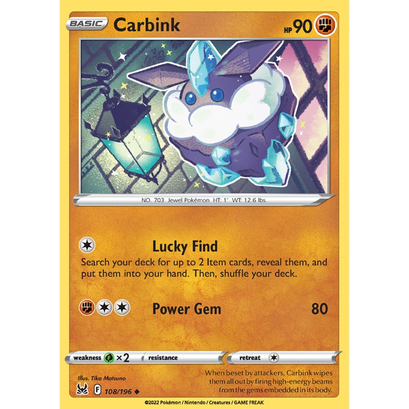 Pokemon Card Lost Origin 108/196 Carbink Uncommon *MINT*