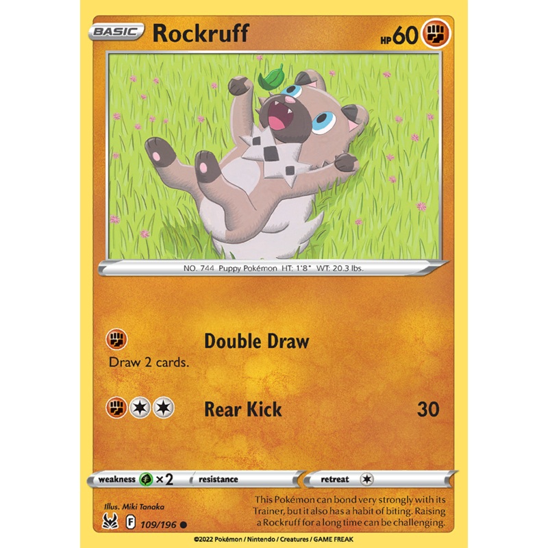Pokemon Card Lost Origin 109/196 Rockruff Common *MINT*
