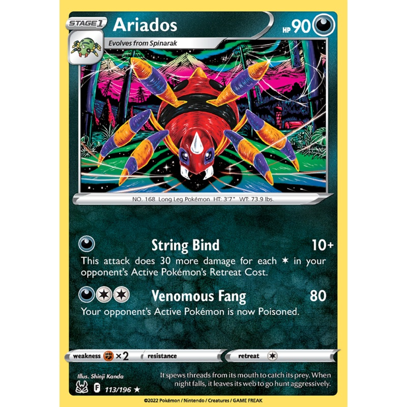 Pokemon Card Lost Origin 113/196 Ariados Rare *MINT*