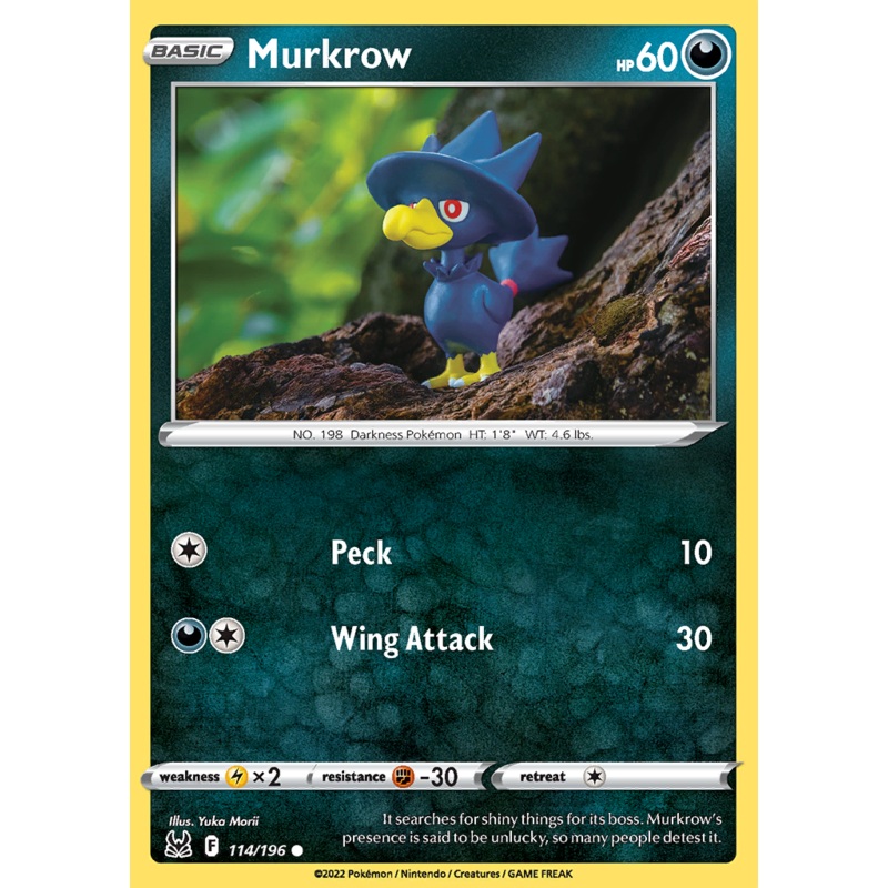 Pokemon Card Lost Origin 114/196 Murkrow Common *MINT*
