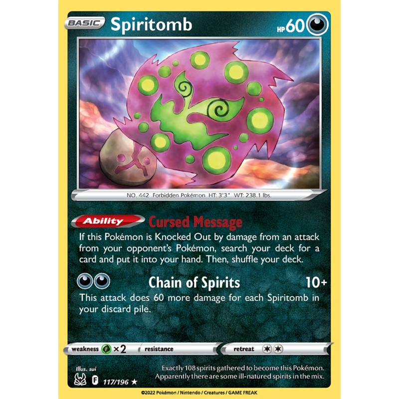 Pokemon Card Lost Origin 117/196 Spiritomb Rare *MINT*