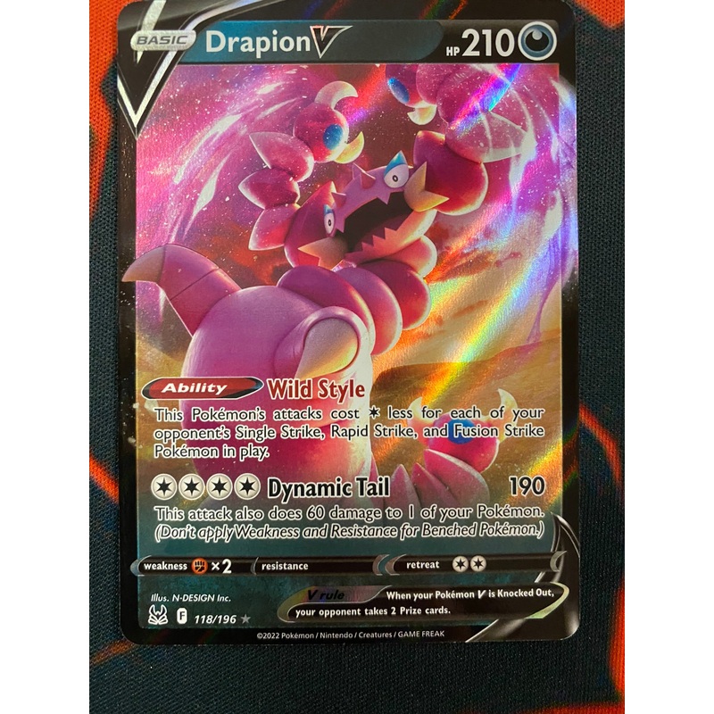 Pokemon Card Lost Origin 118/196 Drapion V Ultra Rare *MINT*