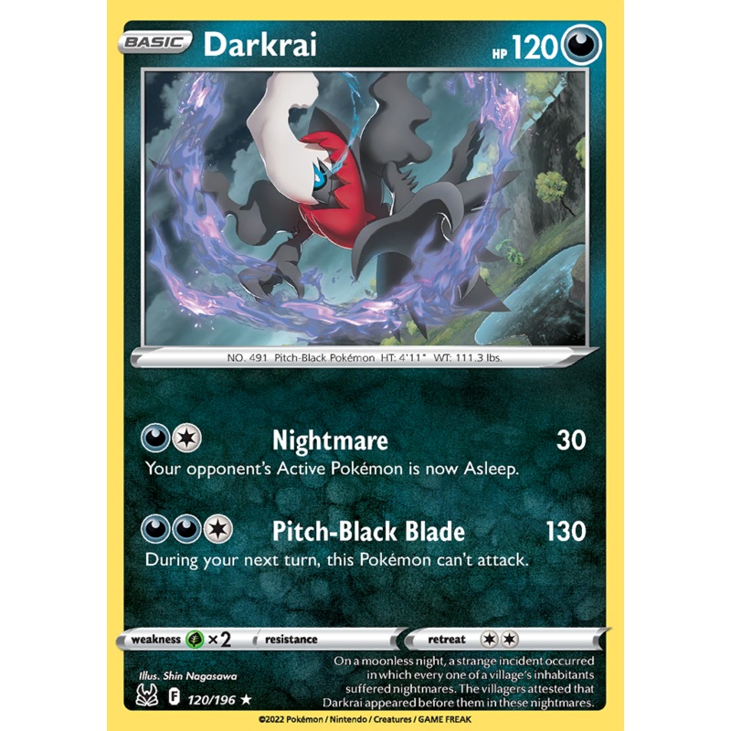 Pokemon Card Lost Origin 120/196 Darkrai Holo Rare *MINT*