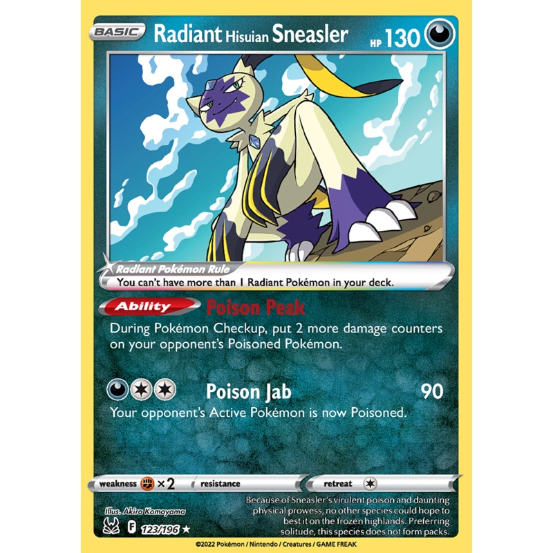 Pokemon Card Lost Origin 123/196 Radiant Hisuian Sneasler Ultra Rare *MINT*
