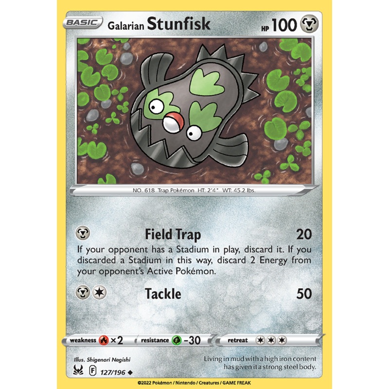 Pokemon Card Lost Origin 127/196 Galarian Stunfisk Uncommon *MINT*