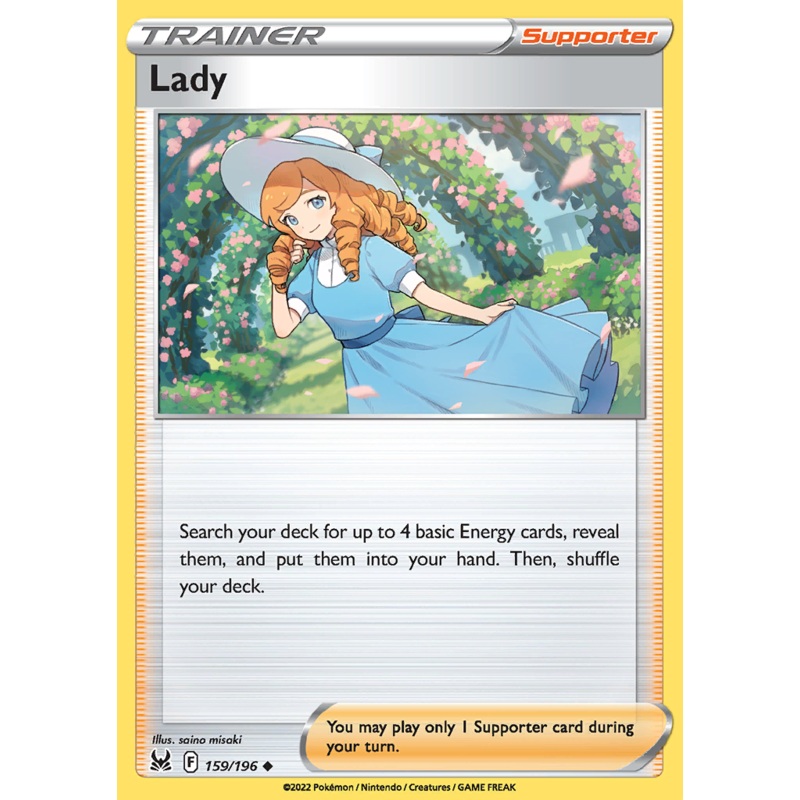 Pokemon Card Lost Origin 159/196 Lady Supporter Uncommon *MINT*