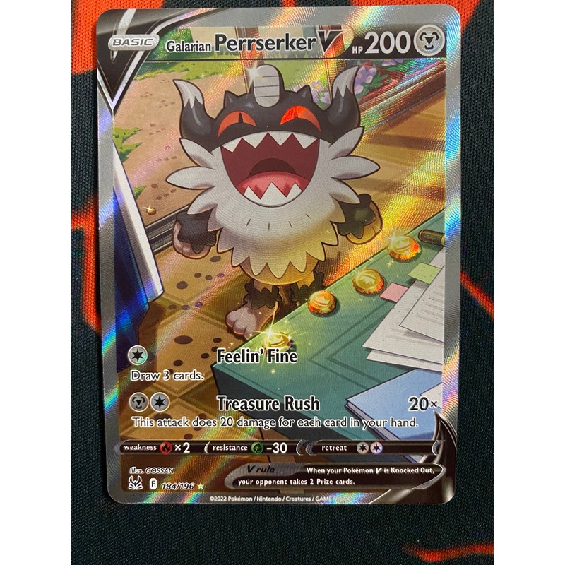 Pokemon Card Lost Origin 184/196 Galarian Perrserker V Alternate Art *MINT*