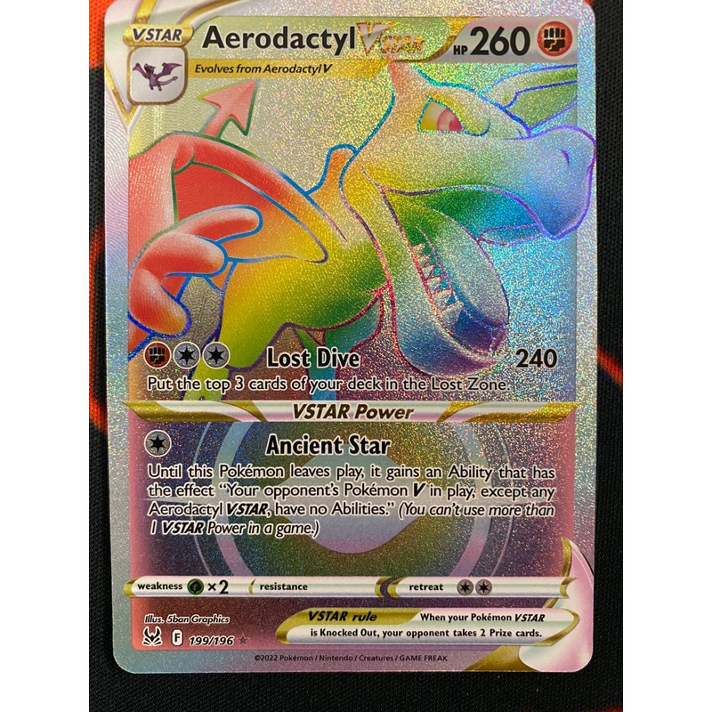 Pokemon Card Lost Origin 199/196 Aerodactyl VSTAR Hyper Rare *MINT*