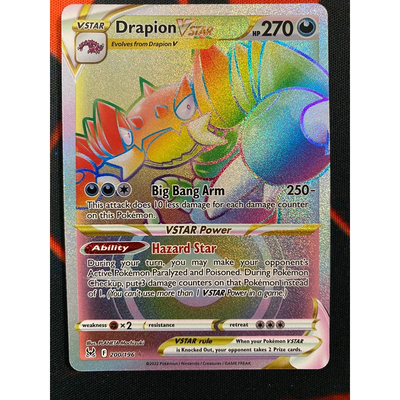Pokemon Card Lost Origin 200/196 Drapion VSTAR Hyper Rare *MINT*
