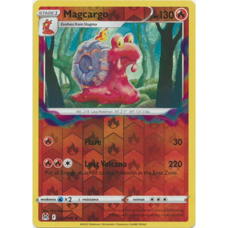 Pokemon Card Lost Origin 022/196 22/196 Magcargo Reverse Holo Rare *MINT*