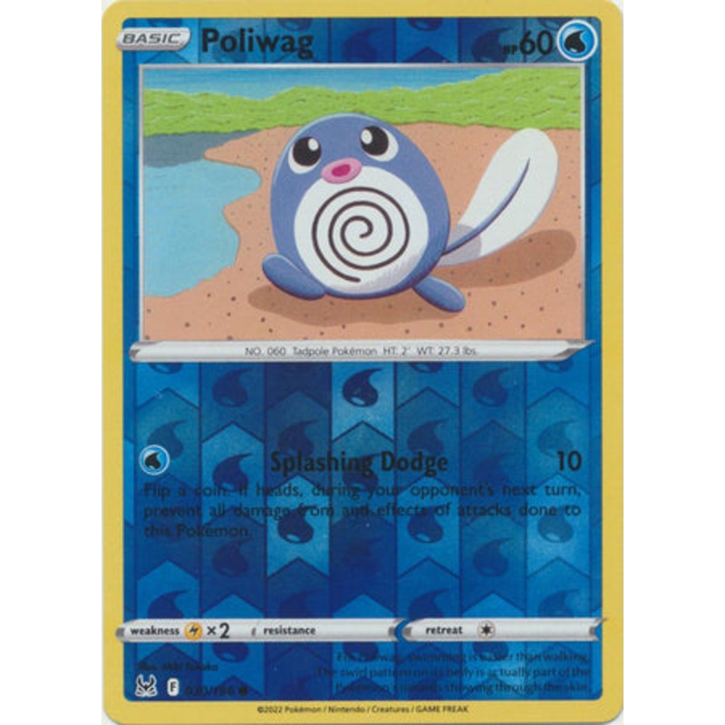 Pokemon Card Lost Origin 030/196 30/196 Poliwag Reverse Holo Common *MINT*