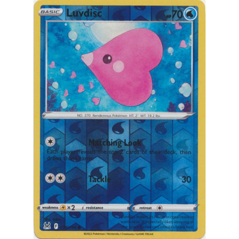 Pokemon Card Lost Origin 038/196 38/196 Luvdisc Reverse Holo Common *MINT*