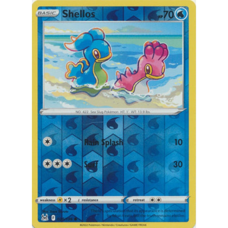 Pokemon Card Lost Origin 039/196 39/196 Shellos Reverse Holo Common *MINT*