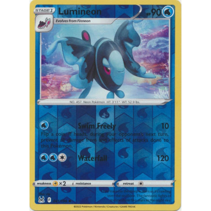 Pokemon Card Lost Origin 041/196 41/196 Lumineon Reverse Holo Uncommon *MINT*