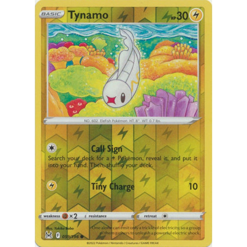 Pokemon Card Lost Origin 059/196 59/196 Tynamo Reverse Holo Common *MINT*