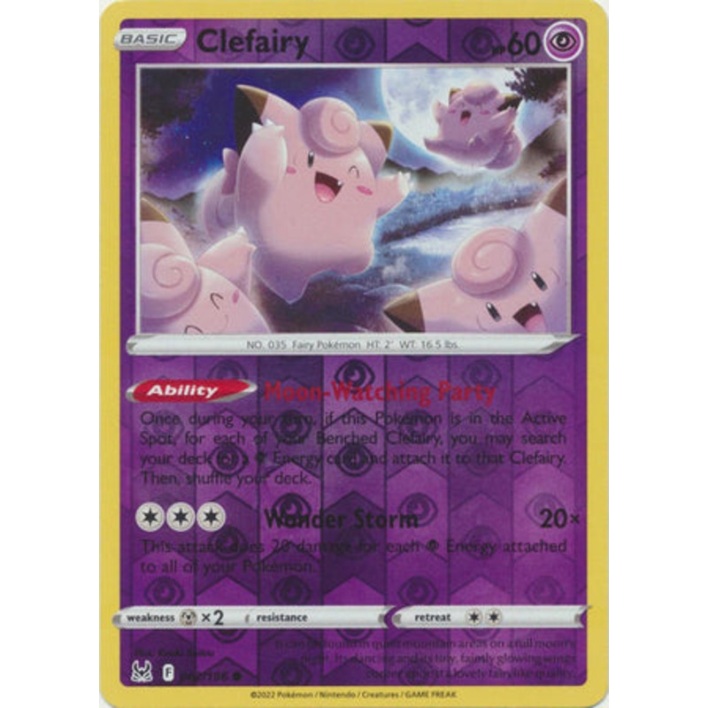 Pokemon Card Lost Origin 062/196 62/196 Clefairy Reverse Holo Common *MINT*