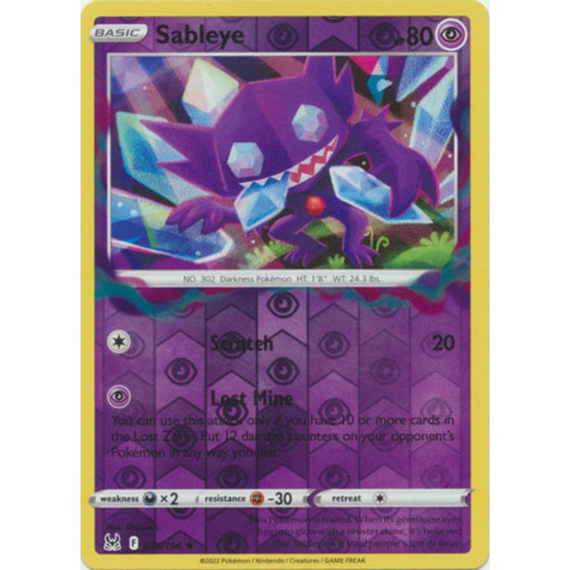 Pokemon Card Lost Origin 070/196 70/196 Sableye Reverse Holo Rare *MINT*