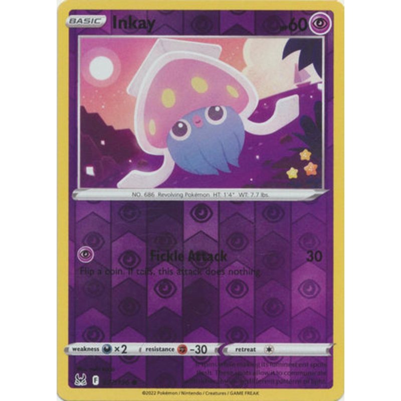 Pokemon Card Lost Origin 077/196 77/196 Inkay Reverse Holo Common *MINT*