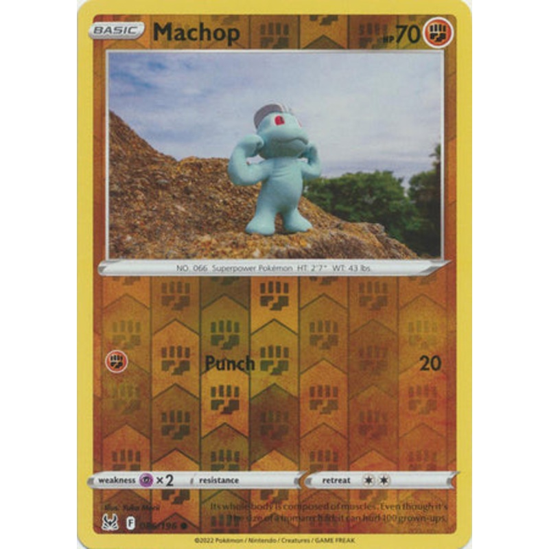 Pokemon Card Lost Origin 086/196 86/196 Machop Reverse Holo Common *MINT*