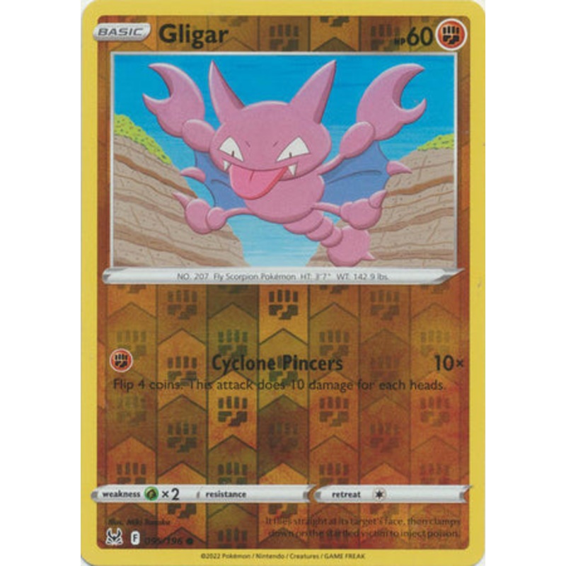 Pokemon Card Lost Origin 095/196 95/196 Gligar Reverse Holo Common *MINT*