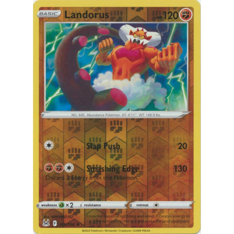 Pokemon Card Lost Origin 105/196 Landorus Reverse Holo Rare *MINT*